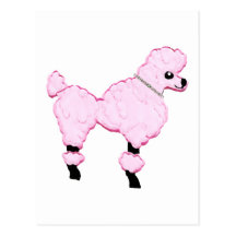 Caniche rosado con arte Jeweled del dibujo animado Tarjetas Postales