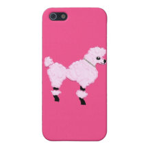 Caniche rosado con el caso Jeweled del iPhone 5 de iPhone 5 Carcasas