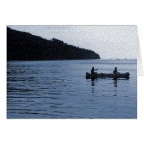 Canoa del lago tarjetas