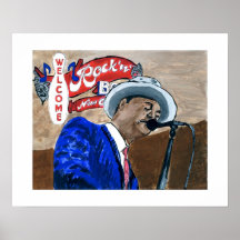 Cantante de los azules del Fest del jazz Poster