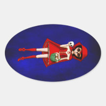 Capa con capucha de Dia De Muertos Red Pegatina De Ovaladas
