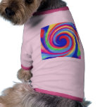 capa del perro del remolino del arco iris camisetas mascota