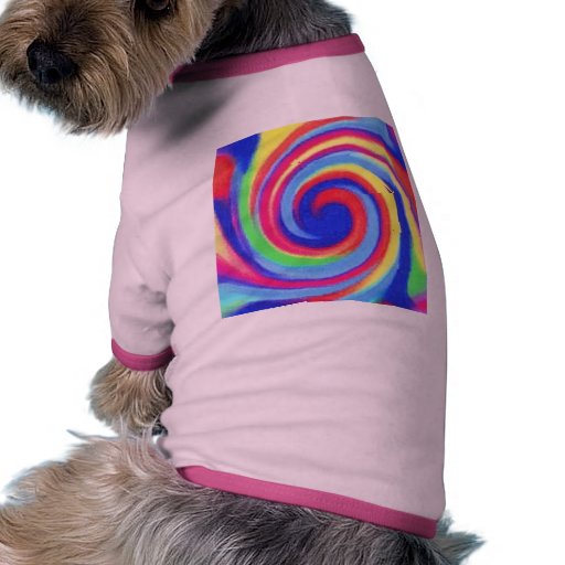 capa del perro del remolino del arco iris camisetas mascota