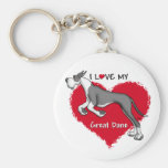 Capa great dane del amor llavero
