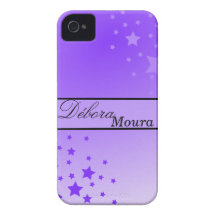 Capa para iphone 4 lilás de estrelas