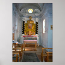 Capilla reservada del sacramento en una iglesia su poster