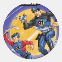 Capitán Action- Murphy Anderson Pegatinas Redondas