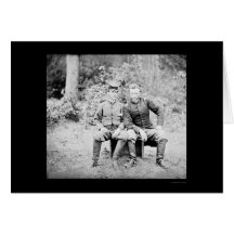Capitán Custer con un preso confederado 1862 Felicitacion