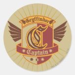 Capitán Emblem de Gryffindor Quidditch Pegatinas Redondas