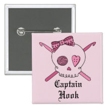 Capitán Hook Skull y ganchos de ganchillo (parte p Pins