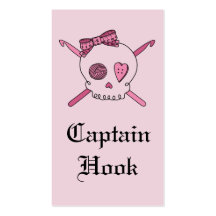 Capitán Hook Skull y ganchos de ganchillo (parte p Tarjetas De Visita