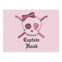 Capitán Hook Skull y ganchos de ganchillo (parte p Postal