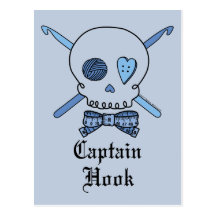 Capitán Hook Skull y ganchos de ganchillo (parte p Tarjeta Postal