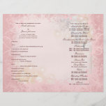 Caprichoso blanco del rosa del programa del boda tarjeta publicitaria