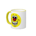 Cara alegre: Enhorabuena en conseguir encendido Taza De Café
