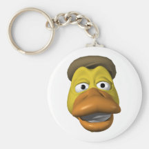 Cara amarilla del smiley de la cara del pato llaveros