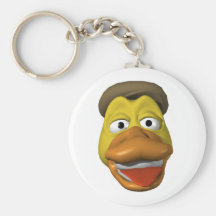 Cara amarilla del smiley de la cara del pato llaveros