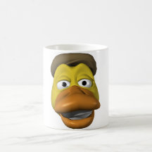Cara amarilla del smiley de la cara del pato taza