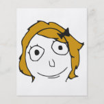 Cara amarilla rubia Meme de la rabia del pelo de D Tarjeton