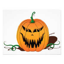 Cara asustadiza de la calabaza de Halloween Comunicado Personalizado