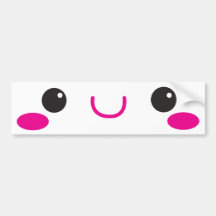 ¡CARA de KAWAII linda! Etiqueta De Parachoque