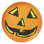 Cara de la calabaza platos para fiestas