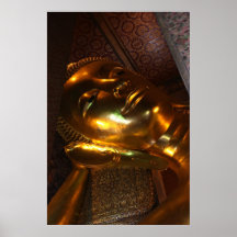 Cara de la estatua del oro de Buda Poster