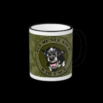 Cara de la guerra tazas