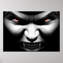 Cara de la impresión malvada del poster del vampir