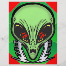 Cara de los extranjeros del terror tarjetones