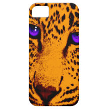 Cara de neón del leopardo del tigre 80s de Corey ( iPhone 5 Case-Mate Coberturas