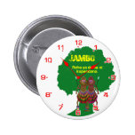 Cara de reloj de África hola Jambo Pin
