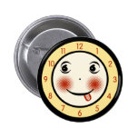 Cara de reloj torpe retra pin