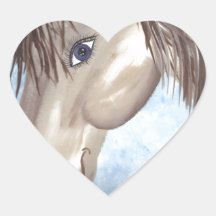 Cara del caballo calcomanía corazón