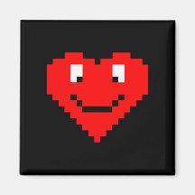 cara del corazón 8bit imanes  