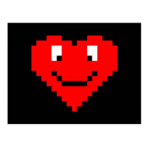 cara del corazón 8bit postal