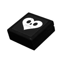 Cara del corazón del cráneo cajas de recuerdo