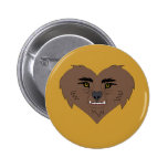 Cara del corazón del hombre lobo pin