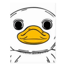 Cara del pato del dibujo animado postales