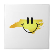 Cara del smiley de Carolina del Norte Azulejo Ceramica