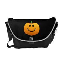 Cara del smiley de la calabaza de Halloween Bolsa De Mensajeria