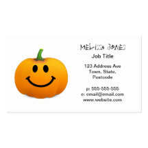 Cara del smiley de la calabaza de Halloween Plantillas De Tarjetas De Visita