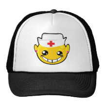 cara del smiley de la enfermera gorro de camionero