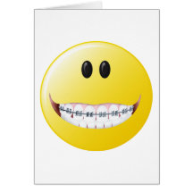 Cara del smiley de los apoyos tarjeton