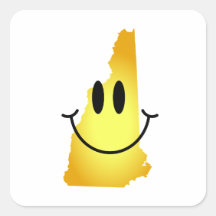 Cara del smiley de New Hampshire Calcomanías Cuadradas