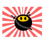 Cara del smiley de Ninja tarjetas postales