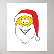 Cara del smiley de Papá Noel Poster