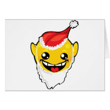 cara del smiley de santa tarjeton