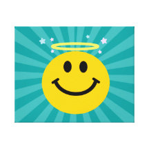 Cara del smiley del ángel lona envuelta para galerías