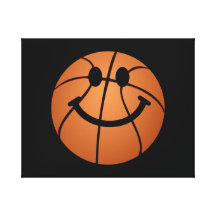 Cara del smiley del baloncesto lona estirada galerias